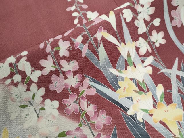 平和屋着物●十日町友禅作家　阿部佳雪　訪問着　草花文　暈し染め　正絹　逸品　CABG1011yc