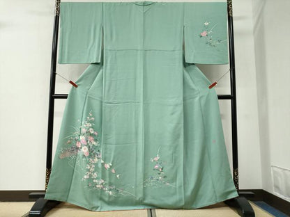 平和屋着物●本加賀友禅作家　岡本幸治　訪問着　花籠文　正絹　逸品　CABG1012yc