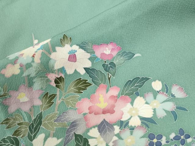 平和屋着物●本加賀友禅作家　岡本幸治　訪問着　花籠文　正絹　逸品　CABG1012yc