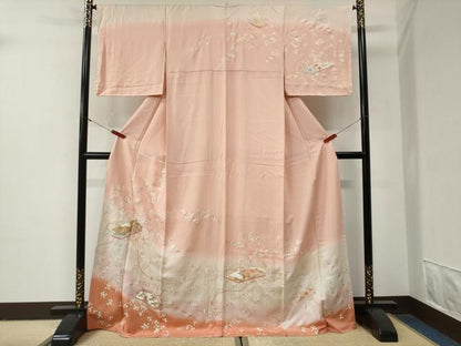 平和屋着物●訪問着　文箱草花文　暈し染め　金彩　ロング丈　正絹　逸品　未使用　CABG10yc17