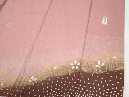 平和屋着物●中国三大刺繍　スワトウ刺繍　訪問着　作家物　絞り　花車文　暈し染め　金彩　ロング丈　正絹　逸品　CABG1019yc