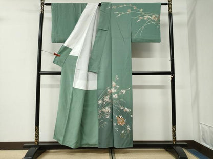 平和屋着物●訪問着　人物草花文　暈し染め　金彩　正絹　逸品　CABG1023yc