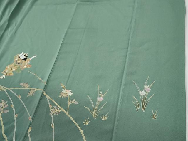 平和屋着物●訪問着　人物草花文　暈し染め　金彩　正絹　逸品　CABG1023yc