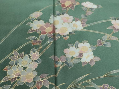 平和屋着物●訪問着　人物草花文　暈し染め　金彩　正絹　逸品　CABG1023yc