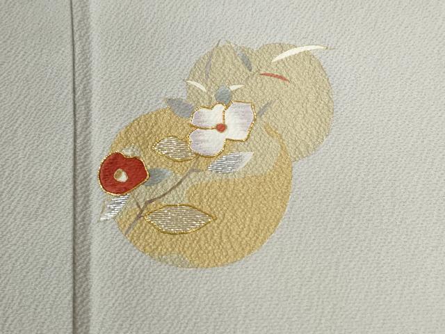 平和屋着物●訪問着　駒刺繍　竹屋町刺繍　枝花文　金彩　正絹　逸品　CABG1026yc