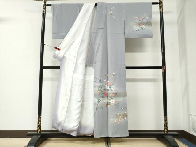 平和屋着物●訪問着　枝花文　暈し染め　金彩　正絹　逸品　CABG1028yc