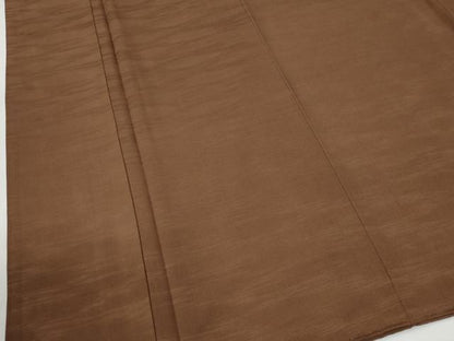 平和屋着物●上質な色無地　霞地紋　枯茶色　正絹　逸品　CABG1029yc