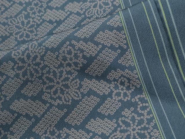 平和屋着物●上質な小紋　縞　檜垣花文　正絹　逸品　CABG1030yc
