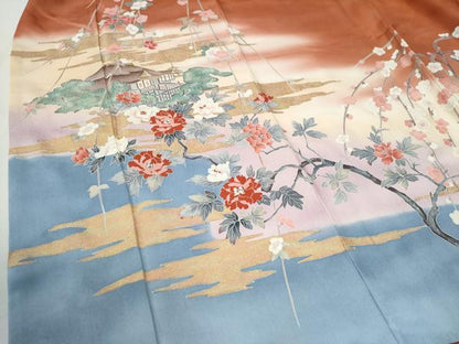 平和屋着物●訪問着　京百景　清水寺　暈し染め　金彩　正絹　逸品　CABG1042yc