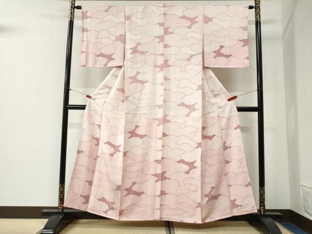 平和屋着物●上質な小紋　地紋起こし　雲重ね文　暈し染め　正絹　逸品　CABG1051yc