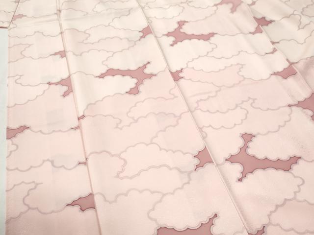 平和屋着物●上質な小紋　地紋起こし　雲重ね文　暈し染め　正絹　逸品　CABG1051yc