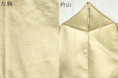 平和屋着物●訪問着　刺繍　地紙草花文　銀彩　正絹　逸品　CABG1052yc