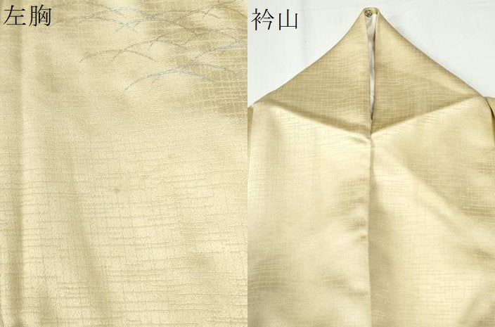 平和屋着物●訪問着　刺繍　地紙草花文　銀彩　正絹　逸品　CABG1052yc