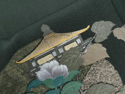 平和屋着物●訪問着　鳳凰短冊風景草花文　暈し染め　金彩　正絹　逸品　CABG1053yc