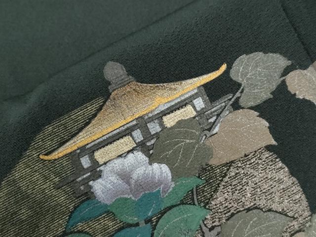 平和屋着物●訪問着　鳳凰短冊風景草花文　暈し染め　金彩　正絹　逸品　CABG1053yc