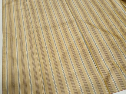平和屋着物●本場黄八丈　平織　紬　縞　正絹　逸品　CABG1055yc