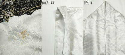 平和屋着物●訪問着　絞り　刺繍　草花文　金彩　正絹　逸品　CABG1056yc