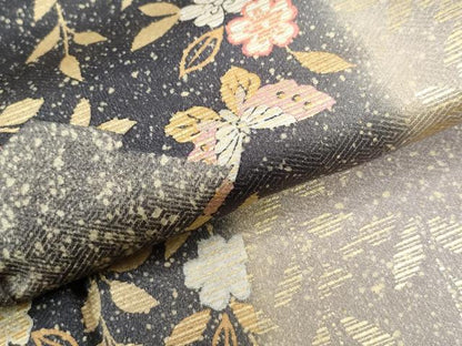 平和屋着物●訪問着　刺繍　花蝶文　暈し染め　金彩　正絹　逸品　CABG1058yc