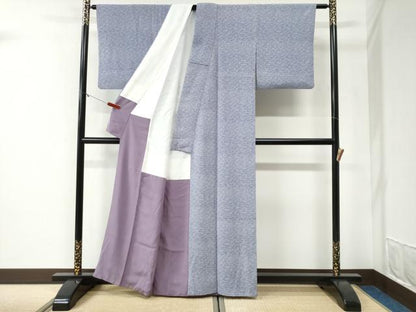平和屋着物●江戸小紋　作家物　縞　流水文　正絹　逸品　CABG1059yc