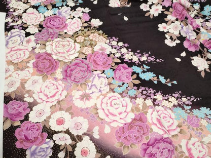 平和屋着物●豪華振袖　牡丹花文　ラメ糸　ラインストーン　暈し染め　金彩　正絹　逸品　CABG1078yc