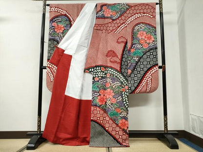 平和屋着物●豪華振袖　総絞り　花松文　金彩　正絹　逸品　CABG1063yc