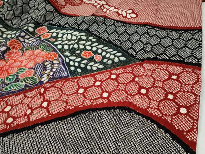 平和屋着物●豪華振袖　総絞り　花松文　金彩　正絹　逸品　CABG1063yc