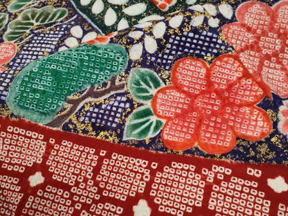平和屋着物●豪華振袖　総絞り　花松文　金彩　正絹　逸品　CABG1063yc
