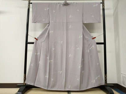 平和屋着物●上質な小紋　草花文　正絹　逸品　CABG1066yc