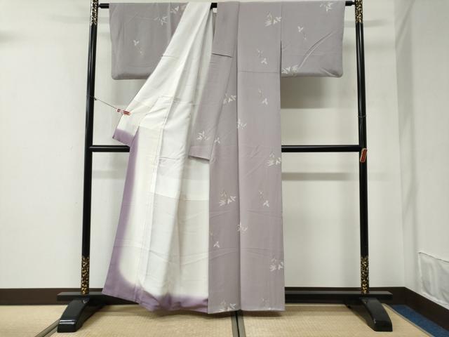 平和屋着物●上質な小紋　草花文　正絹　逸品　CABG1066yc