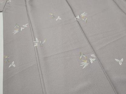 平和屋着物●上質な小紋　草花文　正絹　逸品　CABG1066yc