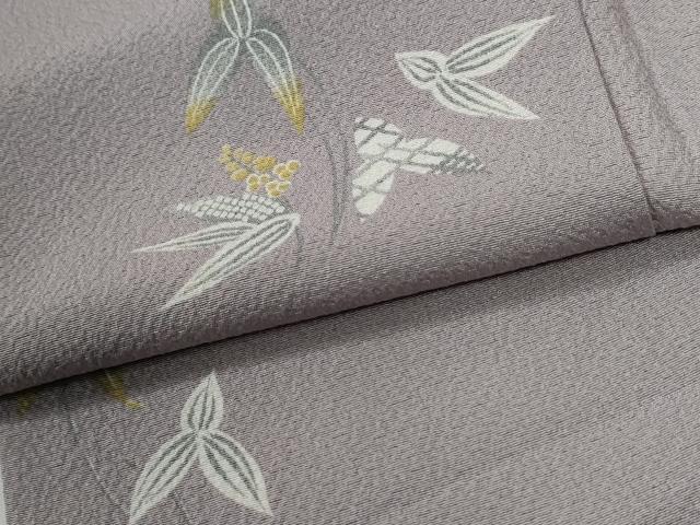 平和屋着物●上質な小紋　草花文　正絹　逸品　CABG1066yc