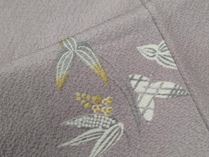 平和屋着物●上質な小紋　草花文　正絹　逸品　CABG1066yc