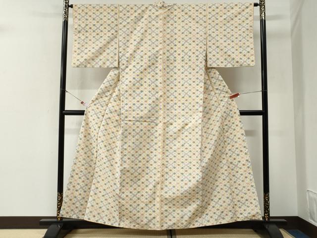 平和屋着物●上質な紬　花繋ぎ　正絹　逸品　CABG1067yc