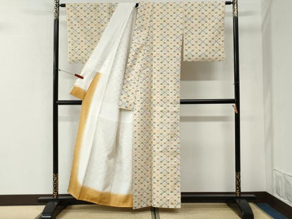 平和屋着物●上質な紬　花繋ぎ　正絹　逸品　CABG1067yc