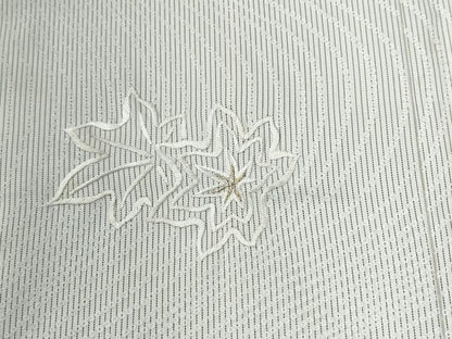 平和屋着物●訪問着　本場縞大島紬　総刺繍　竜田川渡り橋花文　金彩　正絹　逸品　CABG1068yc