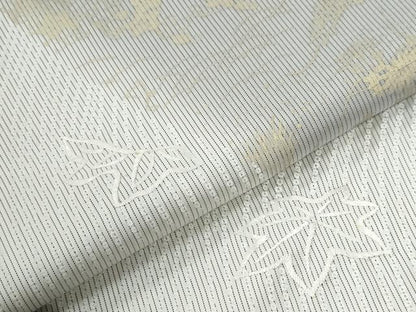 平和屋着物●訪問着　本場縞大島紬　総刺繍　竜田川渡り橋花文　金彩　正絹　逸品　CABG1068yc