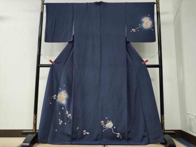 平和屋着物●訪問着　兎　仕覆宝尽くし吉祥文　暈し染め　金彩　鬼しぼ縮緬　正絹　逸品　CABG1070yc