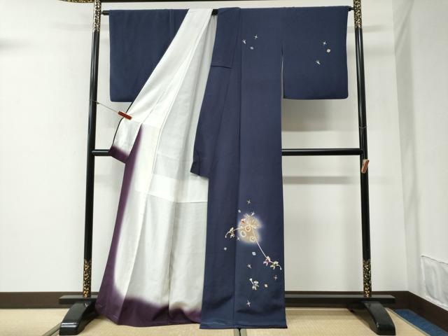 平和屋着物●訪問着　兎　仕覆宝尽くし吉祥文　暈し染め　金彩　鬼しぼ縮緬　正絹　逸品　CABG1070yc