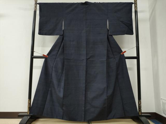 平和屋着物●上質な紬　色無地　深紫色　正絹　逸品　CABG1073yc