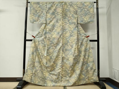 平和屋着物●本場大島紬　7マルキ　更紗花唐草文　正絹　逸品　CABG1080yc