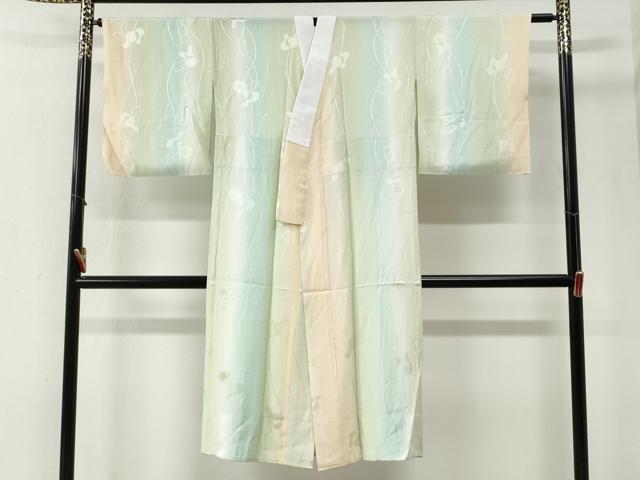 平和屋着物●長襦袢　無双仕立て　瓢箪地紋　暈し染め　正絹　逸品　CABG1087yc