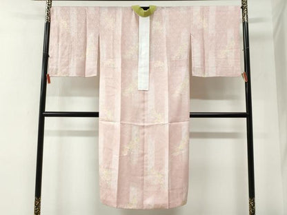 平和屋着物●長襦袢　無双仕立て　草花地紋　半衿刺繍　正絹　逸品　未使用　CABG1089yc