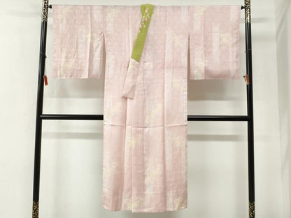 平和屋着物●長襦袢　無双仕立て　草花地紋　半衿刺繍　正絹　逸品　未使用　CABG1089yc