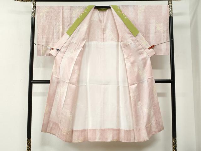 平和屋着物●長襦袢　無双仕立て　草花地紋　半衿刺繍　正絹　逸品　未使用　CABG1089yc