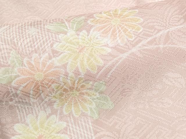 平和屋着物●長襦袢　無双仕立て　草花地紋　半衿刺繍　正絹　逸品　未使用　CABG1089yc
