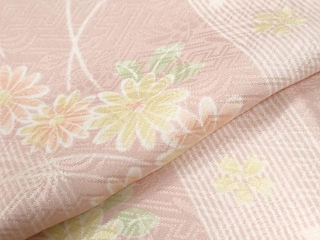 平和屋着物●長襦袢　無双仕立て　草花地紋　半衿刺繍　正絹　逸品　未使用　CABG1089yc