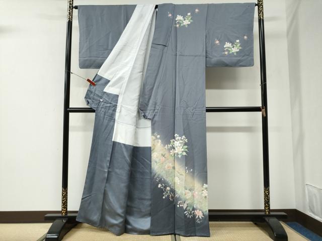 平和屋着物●訪問着　駒刺繍　更紗花唐草文　暈し染め　金彩　さが美扱い　正絹　逸品　未使用　CABG1092yc