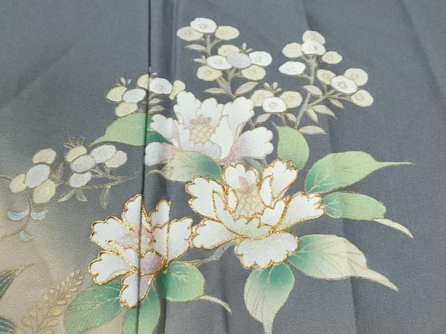 平和屋着物●訪問着　駒刺繍　更紗花唐草文　暈し染め　金彩　さが美扱い　正絹　逸品　未使用　CABG1092yc