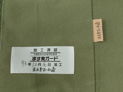 平和屋着物●訪問着　刺繍　飛鶴浜松梅文　暈し染め　金彩　ますいわ屋扱い　正絹　逸品　CABG1094yc