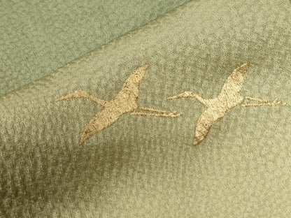 平和屋着物●訪問着　刺繍　飛鶴浜松梅文　暈し染め　金彩　ますいわ屋扱い　正絹　逸品　CABG1094yc